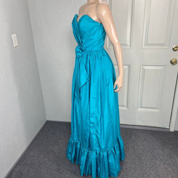 Vintage 80's 90's Alyce Designs Women's Dress Polyester Maxi Prom Formal NN25 - Picture 3 of 7